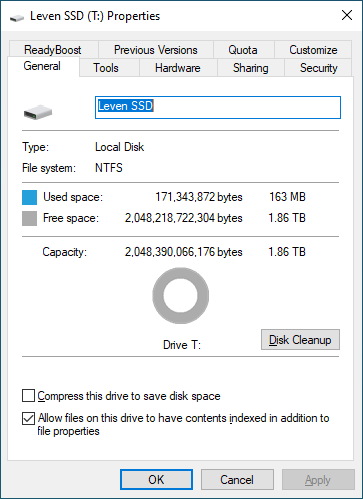 Leven 2TB SSD Capacity